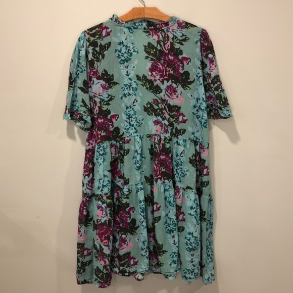 Sundance Boho Floral Tiered Tassel Tie Dress Size Large Cottagecore - Picture 2 of 4